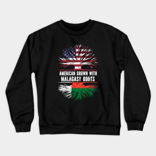 American Grown with Malagasy Roots USA Flag Crewneck Sweatshirt